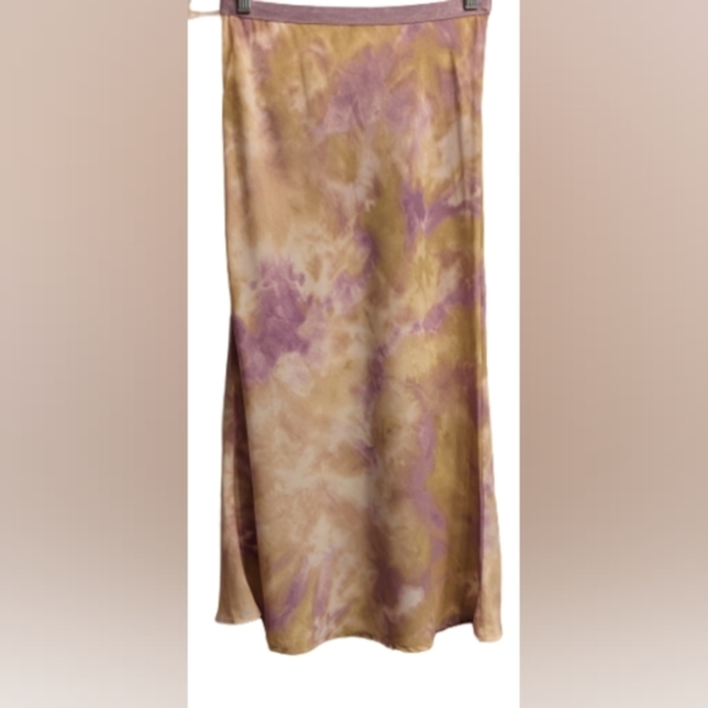 NWOT Etophe Studios lavender and warm gold tie dye silky elastic waist flowy